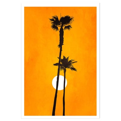 Affiche paysage Sunset palm HEXOA