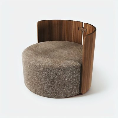 Кресло для отдыха с поворотом и спинкой из ореха SO'HOME