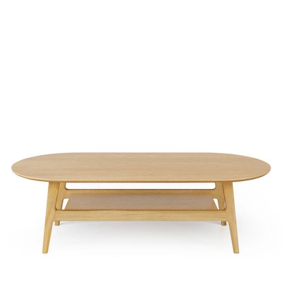 Table basse ovale en bois 130x60cm - Curved WOODMAN