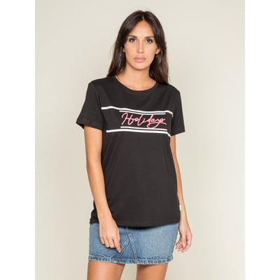 T-shirt Col Rond Message Foliday DONA LISA