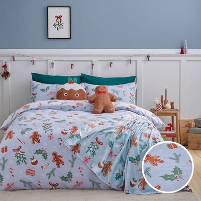 Christmas Gingerbread Duvet Cover and Pillowcase Set CATHERINE LANSFIELD