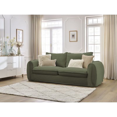 Canapé lit 3 places en tissu lisse couchage 140x194 cm, ARCHIMEDE BOBOCHIC