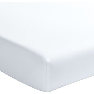 Drap housse percale de coton lavé bonnet 30 cm uni, Elegance BATON ROUGE
