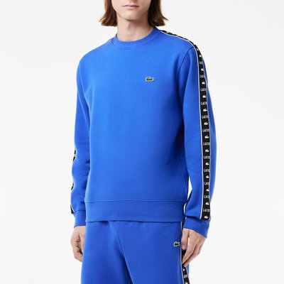 Sweater en ronde hals, stroken met logo LACOSTE