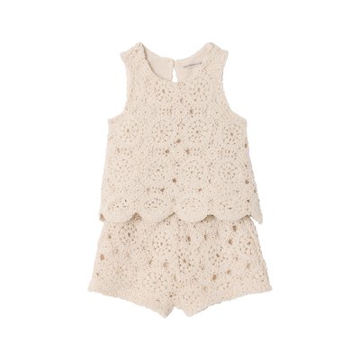 Ensemble top + short en macramé VERTBAUDET