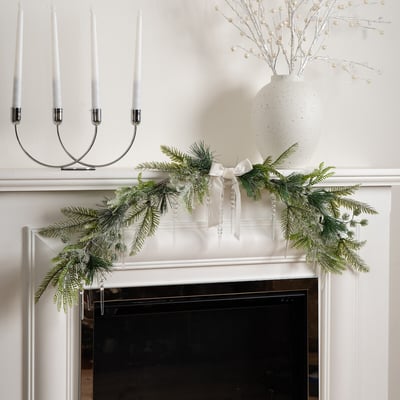 90cm Frosted Icicle Mantel Swag SO'HOME
