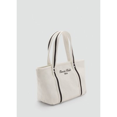 Petit sac cabas avec message brodé MANGO
