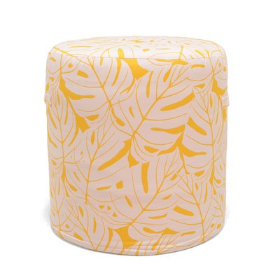 Pouf d'extérieur imprimé feuilles  citron Azur ZAGO