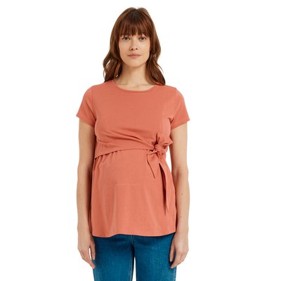 T-shirt long à noeud grossesse et allaitement en coton biologique* VERTBAUDET