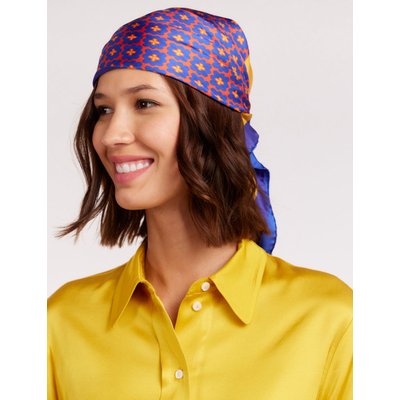 Foulard Lewis en soie à motifs fleurs de chêne verte INES DE LA FRESSANGE PARIS
