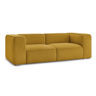 Canapé droit fixe 2 places en tissu texturé, ZEPHYR BOBOCHIC