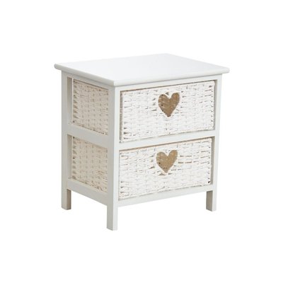Commode blanche 2 tiroirs avec coeurs AUBRY GASPARD