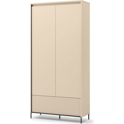 Armoire 2 portes cannelée avec LED intégrée RECOLLECTION