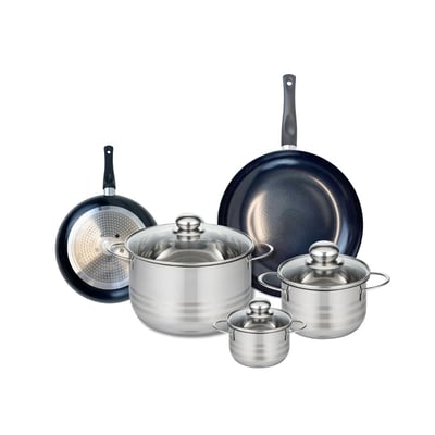 Batterie 2 poêles 20/28cm + 3 faitouts 12/16/24cm PRIMA BRILLANT ELO