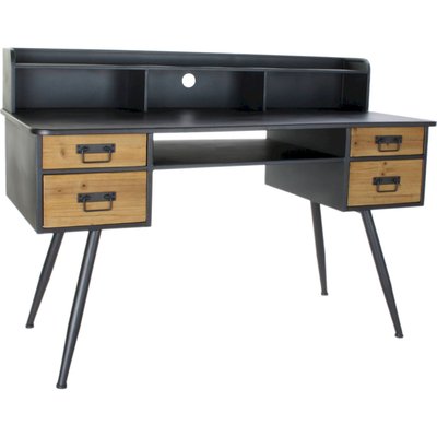 Bureau bois et métal avec rangements Vintage RECOLLECTION
