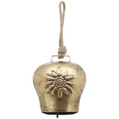 Cloche en métal doré antique Edelweiss Grand modèle AUBRY GASPARD