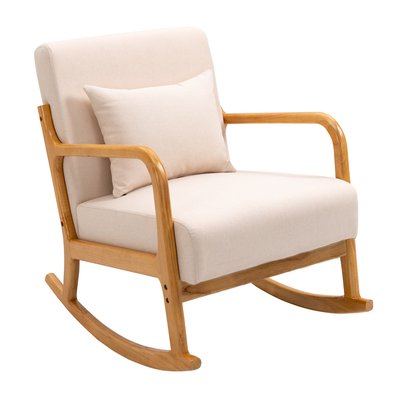 Rocking chair bois massif et tissu, DIANA NORDLYS