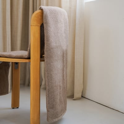 Couverture coton et mérinos - Marron DROUAULT