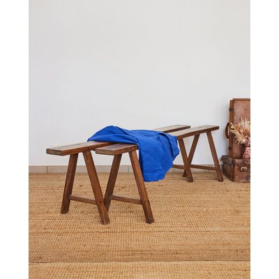 Paire de bancs de ferme en bois Antoine N°434 - Bon état DEBONGOUT