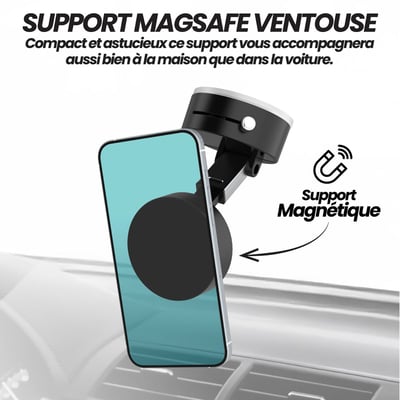 Support smartphone Ventouse Magsafe Noir TNB
