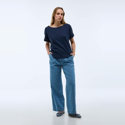 Tee-shirt manches courtes en jersey de coton et lin MONOPRIX