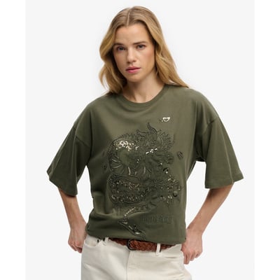 T-shirt Oversized Tattoo Orné SUPERDRY