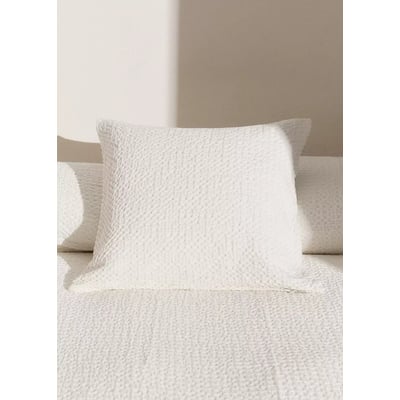 Housse de coussin de lit en coton effet waffle garment dye 50 x 50 cm MANGO HOME