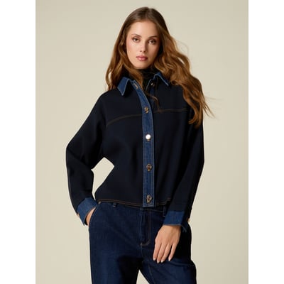 Cardigan avec détails en denim OLTRE