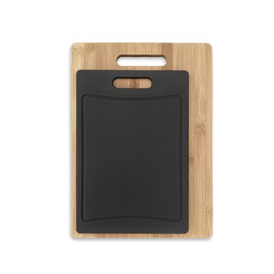 Lot de 2 planches à découper en bois et silicone KITCHEN UTILITY