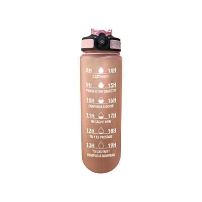 Gourde de motivation hydratation rose ARTIME