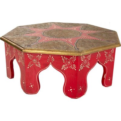 table octogonale orientale  et laiton peint main RECOLLECTION