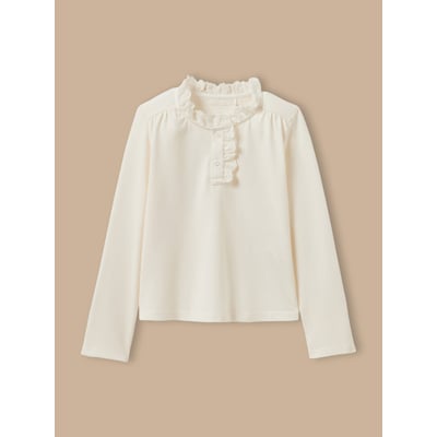 T-shirt  col montant brodé - coton biologique CYRILLUS
