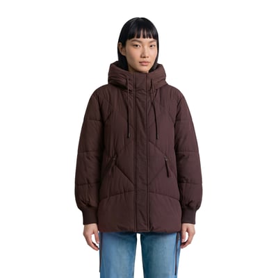 Veste matelassée longue à capuche, coupe décontractée en polyester recyclé MARC O’POLO DENIM