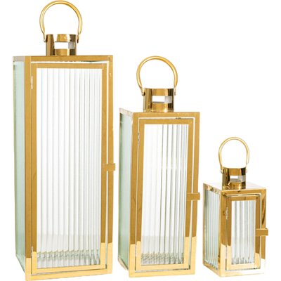 lanterne dorée en métal et verre pour une ambiance lumineuse élégante RECOLLECTION