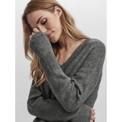 Jersey con cuello de pico de punto bobo VERO MODA