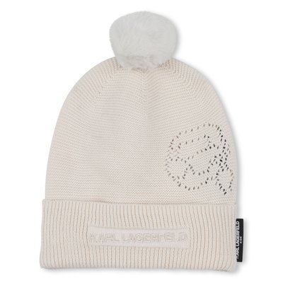 Bonnet tricot avec pompon KARL LAGERFELD KIDS