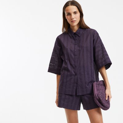 Chemise ample en broderie anglaise, manches coudes LA REDOUTE COLLECTIONS