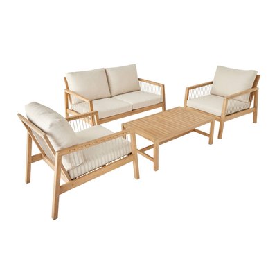Salon de jardin bois d'acacia et cordes 4 places ALISTE SWEEEK