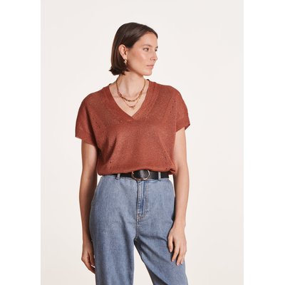 Pull oversize irisé à col V LA FEE MARABOUTEE