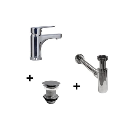 Robinet bec bas TAP + bonde LIV + siphon SIMON MOB IN