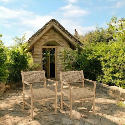 Fauteuil de jardin en teck tressage couleur naturelle (lot de 2) SUMMER PIER IMPORT