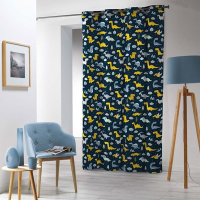 Rideau à œillets  Dinoblue microfibre DECORATIE