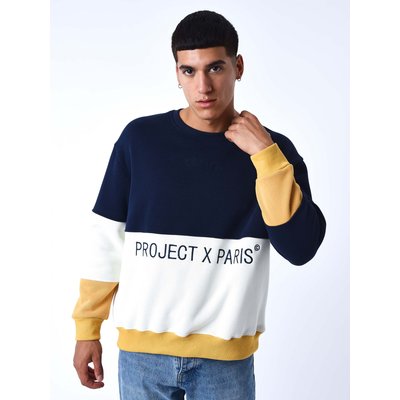 Sweat col rond Color Block en maille PROJECT X