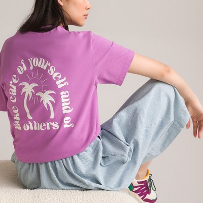 T-shirt col rond manches courtes motif au dos LA REDOUTE COLLECTIONS