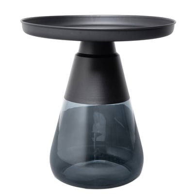 Table d'appoint en verre et acier, BOTTIGLIA KARE DESIGN
