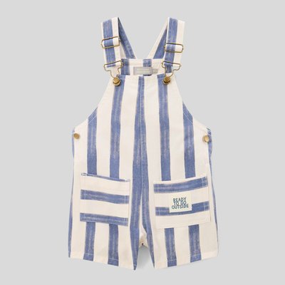 Salopette courte rayée en coton BIO GOTS BOUT'CHOU