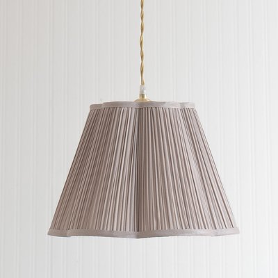 Large Pleated Faux Silk Scalloped Easy Fit Lamp Shade SO'HOME