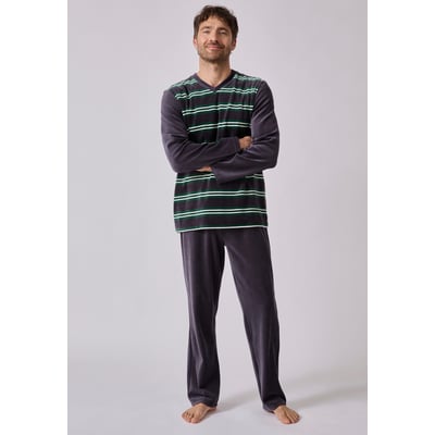 Pyjama velours rayé mélange coton DAMART