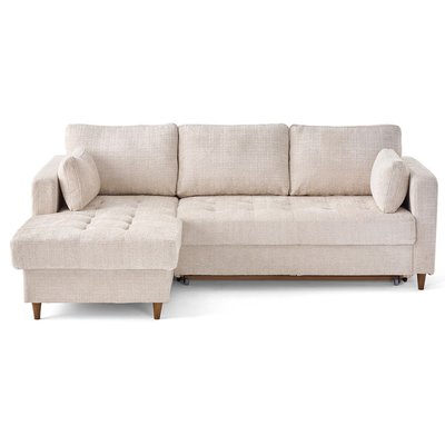 Canapé d'Angle Convertible en Velours texturé 4 places - ANNA LISA DESIGN