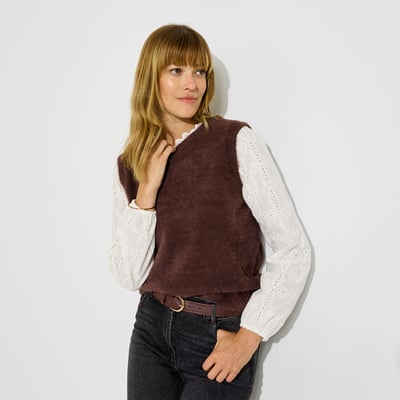 Pull col montant manches ajourées GRAIN DE MALICE